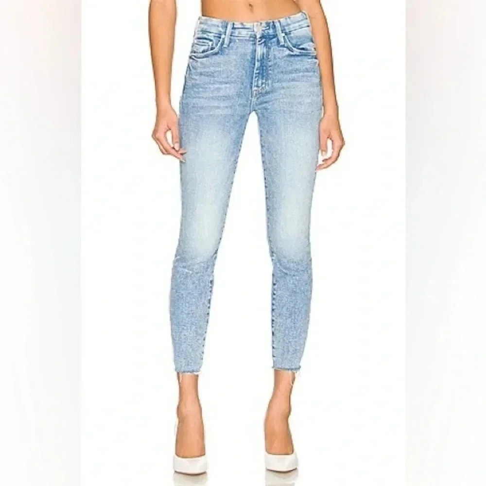 Mother High Waisted Looker Ankle Fray In Deep Breaths Size 26 B985